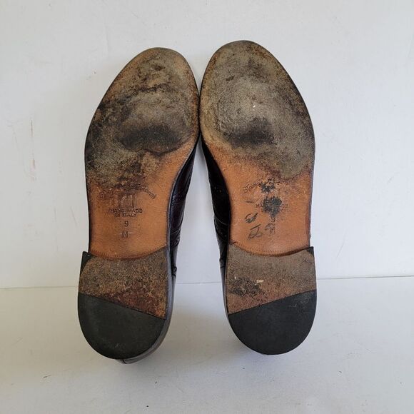 Stamati Mastroianni Shoes Men's 9M Burgundy Maroon Hand Made Italy Wingtips - Picture 13 of 16